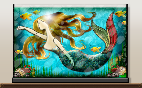 Desktop Aquarium with Mermaid -1920x1200